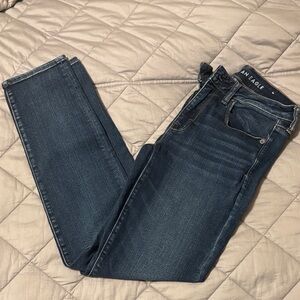 American Eagle Outfitters Women's Dark Blue Skinny Jeans size 8 regular